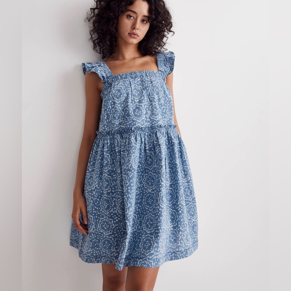 Flutter Sleeve Ruffle Mini Dress